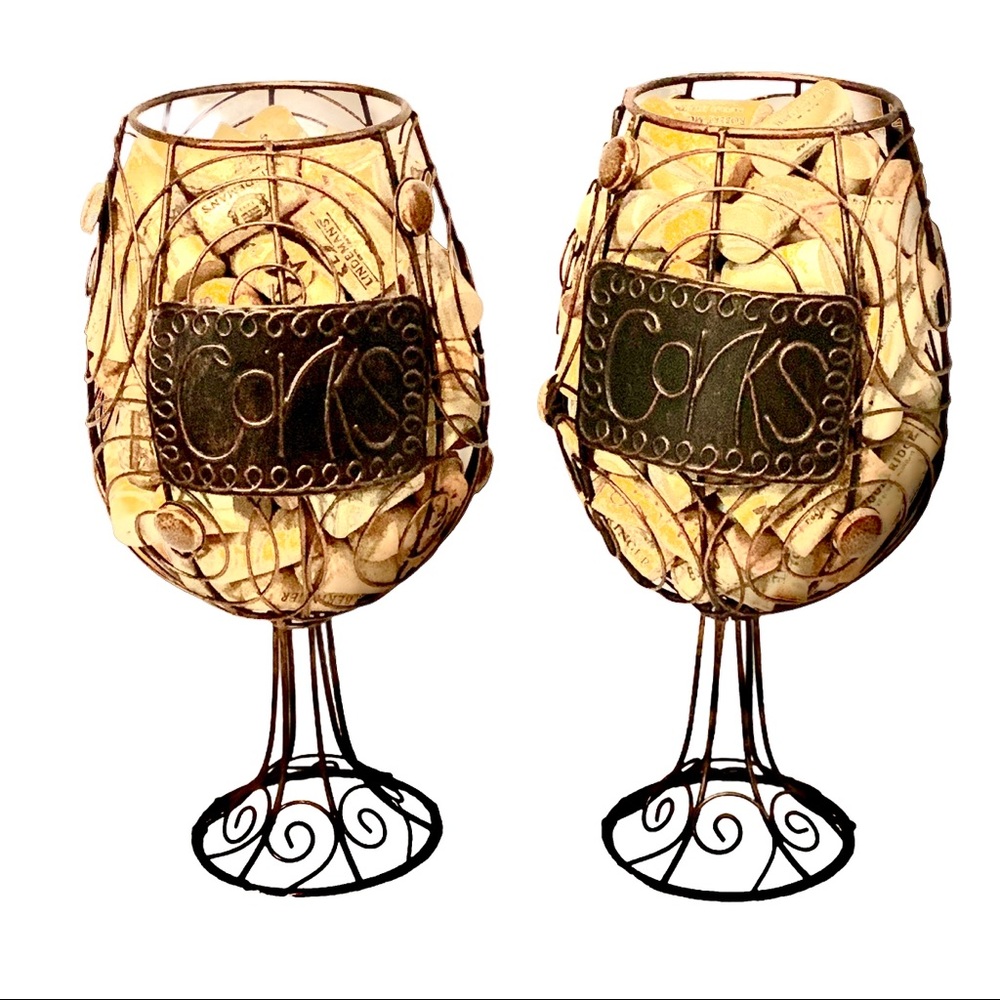 Home X Metal Cork Screw Holder Wine Glasses